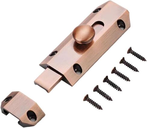 Sliding Door Lock, Bolt,1 pcs Polished Brass, Latch Internal Doors for Bathrooms Bedrooms Cupboards(Reddish Brown) in Saudi Arabia
