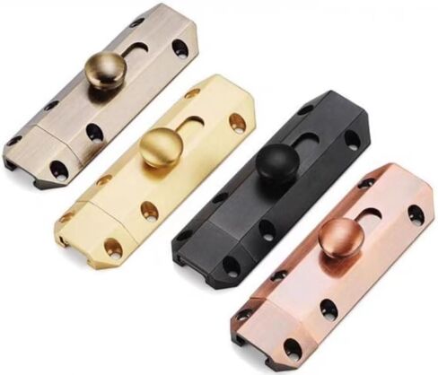 Sliding Door Lock, Bolt,1 pcs Polished Brass, Latch Internal Doors for Bathrooms Bedrooms Cupboards(Reddish Brown) in Saudi Arabia
