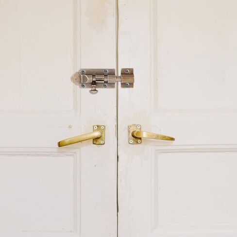 Door Locks, Slide Bolt Gate Latch Lock with Padlock Hole Heavy Duty Wood Doors Window(Brass,14cm) in Saudi Arabia