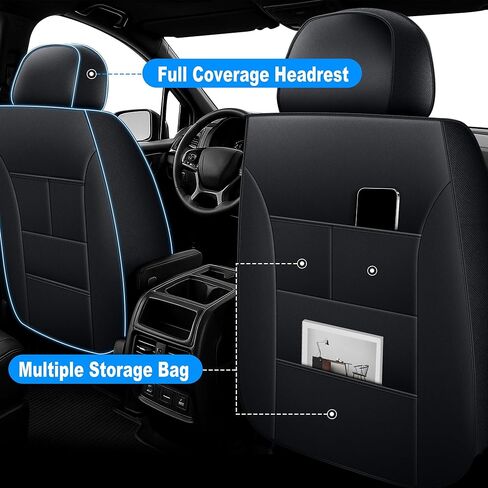 2 مقعد أمامي يغطي مخصص ل Mazda CX5 2013-2025: حماة وسادة مقعد السيارة الجلدية المقاومة للماء مريحة وسادة هوائية متوفرة ناعمة (أسود ، مقعدين أماميان) in Saudi Arabia