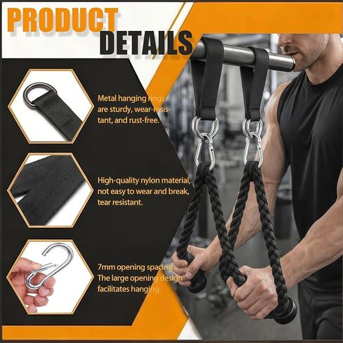 Heavy-Duty Suspension Straps with Carabiner - Versatile Hanging Kit for Fitness, Pull-Up Bar, Hammocks, and Outdoor Use, Supports up to 220lbs in Kuwait