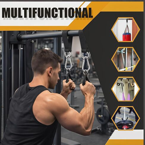 Heavy-Duty Suspension Straps with Carabiner - Versatile Hanging Kit for Fitness, Pull-Up Bar, Hammocks, and Outdoor Use, Supports up to 220lbs in Kuwait