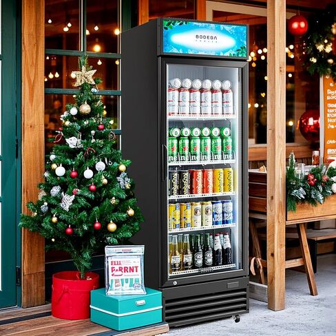 BODEGACOOLER Beverage Refrigerator and Cooler, Commercial Refrigerators with 4 shelves, Commercial Fridge with Soft LED Light. Merchandiser Refrigerators as Black Bar Cooler For Party, 9.0 Cu. Ft in Kuwait