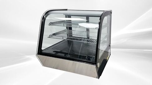 Commercial Bakery Display Refrigerator, ETL Countertop Fridge Cooler Case, 28" W 4.2 cu.ft. Desktop Slope Refrigerated Case Restaurant Pastry Deli Stainless Base Curved Glass Cooler Black in Saudi Arabia