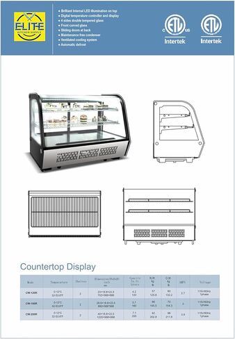 Commercial Bakery Display Refrigerator, ETL Countertop Fridge Cooler Case, 28" W 4.2 cu.ft. Desktop Slope Refrigerated Case Restaurant Pastry Deli Stainless Base Curved Glass Cooler Black in Saudi Arabia