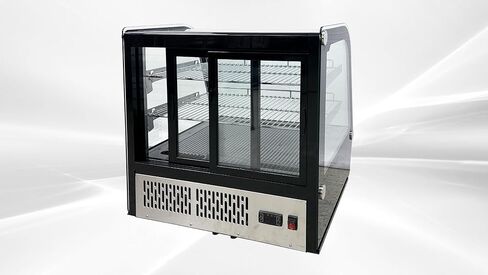 Commercial Bakery Display Refrigerator, ETL Countertop Fridge Cooler Case, 28" W 4.2 cu.ft. Desktop Slope Refrigerated Case Restaurant Pastry Deli Stainless Base Curved Glass Cooler Black in Saudi Arabia