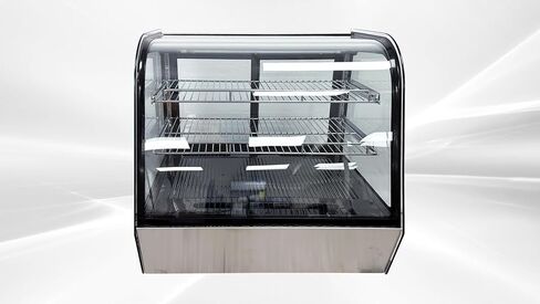 Commercial Bakery Display Refrigerator, ETL Countertop Fridge Cooler Case, 28" W 4.2 cu.ft. Desktop Slope Refrigerated Case Restaurant Pastry Deli Stainless Base Curved Glass Cooler Black in Saudi Arabia