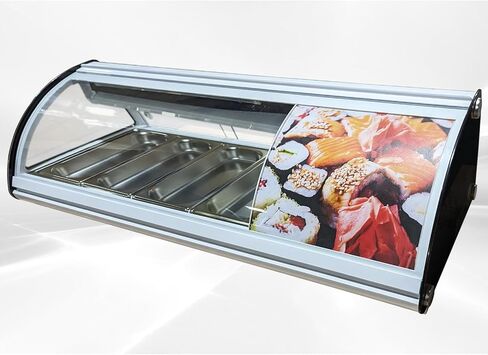 Refrigerated Sushi Display Cooler Case Countertop 4 Pan Commercial Refrigerator ; LED Lighting; 44" Wide NSF ETL cs-43 in Kuwait
