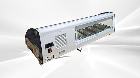 Refrigerated Sushi Display Cooler Case Countertop 4 Pan Commercial Refrigerator ; LED Lighting; 44" Wide NSF ETL cs-43 in Kuwait