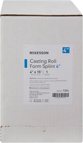 McKesson Casting Roll Form Splints, Fiberglass, White, 4 in x 15 ft, 1 Count, 1 Pack in Kuwait
