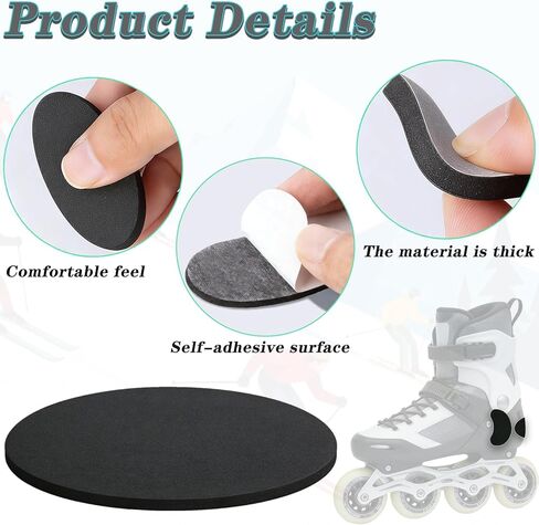 50 قطعة من وسادات تركيب أحذية التزلج والتزحلق على الجليد، 3 مقاسات، بطانة إسفنجية ذاتية اللصق - أحذية تزلج على الجليد 10 قضبان J، 20 وسادة لرفع الكعب و20 وسادة تركيب لأحذية التزلج للكاحل لتقليل رفع الكعب وبثور الكاحل in Kuwait