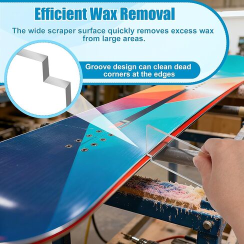 4Pcs Ski Wax Scraper Tool Snowboard 9 x 2.2In Acrylic Wax Scraper for Snowboard Scraper Sharpener with Right Notch and Smooth Edge (4mm Thick) in Kuwait