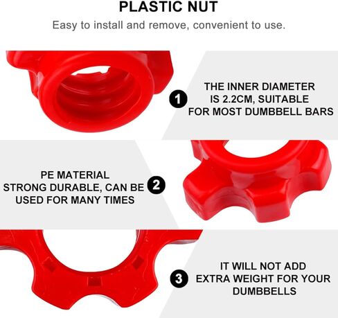 BESPORTBLE 4 Pcs Barbell Clamps - 1 Inch Spinlock Collars for Weight Bar - Durable Dumbbell Nut Replacement with Rubber Gasket for Strength Training Home Gym Lifting Accessories in Saudi Arabia