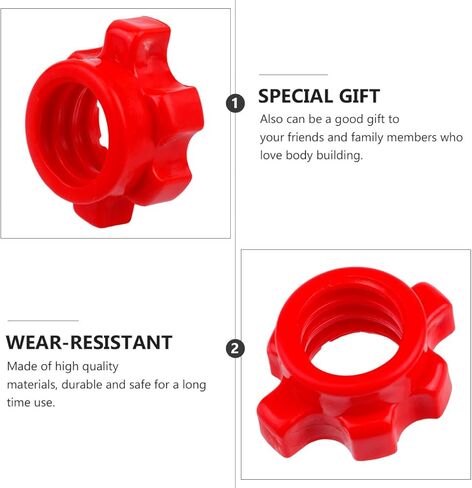 BESPORTBLE 4 Pcs Barbell Clamps - 1 Inch Spinlock Collars for Weight Bar - Durable Dumbbell Nut Replacement with Rubber Gasket for Strength Training Home Gym Lifting Accessories in Saudi Arabia