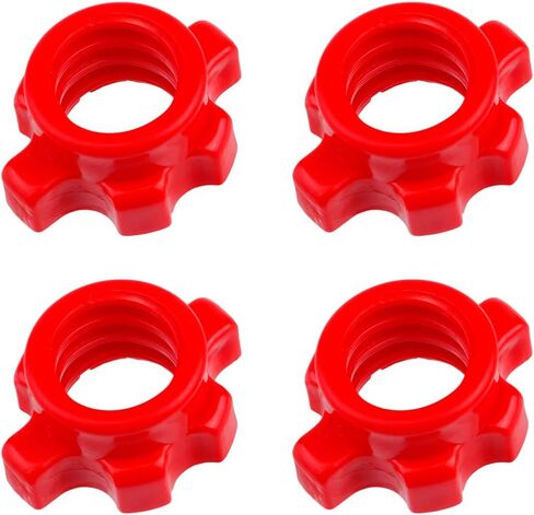 BESPORTBLE 4 Pcs Barbell Clamps - 1 Inch Spinlock Collars for Weight Bar - Durable Dumbbell Nut Replacement with Rubber Gasket for Strength Training Home Gym Lifting Accessories in Saudi Arabia
