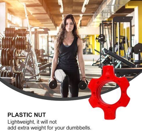 BESPORTBLE 4 Pcs Barbell Clamps - 1 Inch Spinlock Collars for Weight Bar - Durable Dumbbell Nut Replacement with Rubber Gasket for Strength Training Home Gym Lifting Accessories in Saudi Arabia