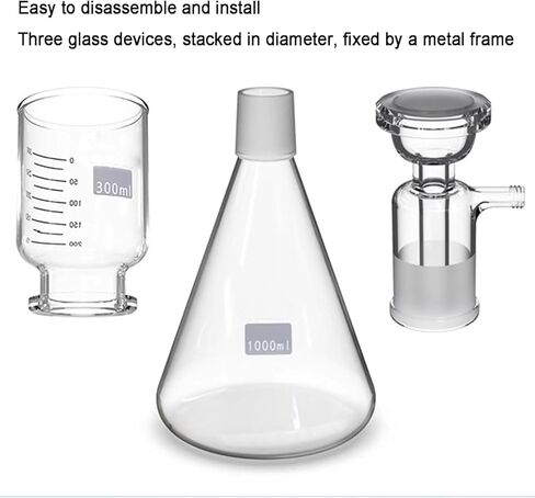 Vacuum Filter Flask Set, Borosilicate Glass Filtration Apparatus with Funnel, Bolt Neck and Tubulation for Filtering Solutions and Liquids, 1000Ml in Saudi Arabia