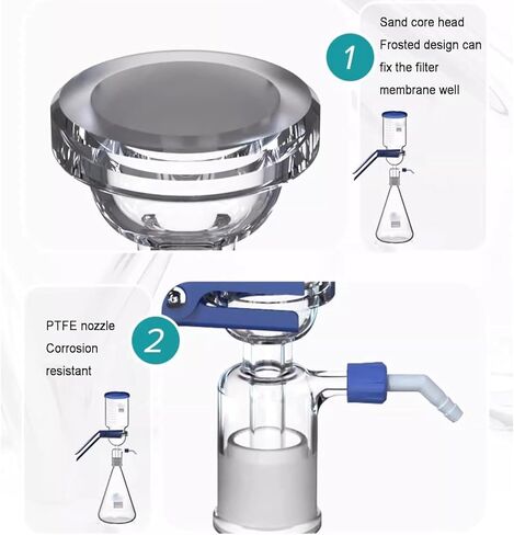 Vacuum Filter Flask Set, Borosilicate Glass Filtration Apparatus with Funnel, Bolt Neck and Tubulation for Filtering Solutions and Liquids, 1000Ml in Saudi Arabia