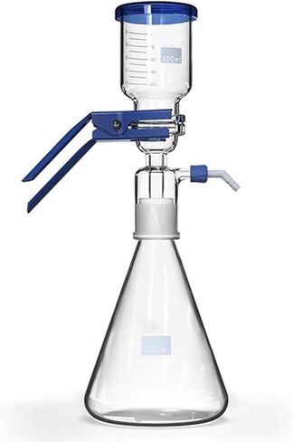 COYEUX 1000Ml Filter Bottle Vacuum Filter Flask Set, Borosilicate Glass Filtration Apparatus, Bolt Neck with Tubulation, with 300 Ml Funnel, for Filter Solutions, Oils, Liquids in Kuwait