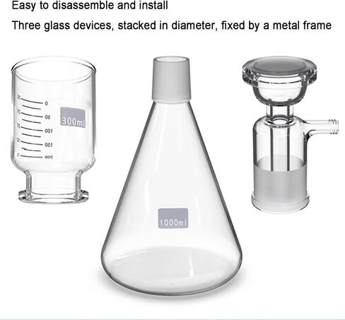 COYEUX 1000Ml Filter Bottle Vacuum Filter Flask Set, Borosilicate Glass Filtration Apparatus, Bolt Neck with Tubulation, with 300 Ml Funnel, for Filter Solutions, Oils, Liquids in Kuwait