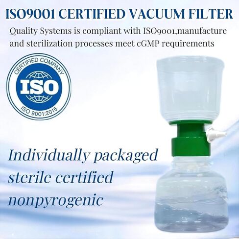 وحدات تصفية فراغية معقمة يمكن التخلص منها سعة 250 مل مع غشاء PES 0.22um (2 قطعة) in Kuwait