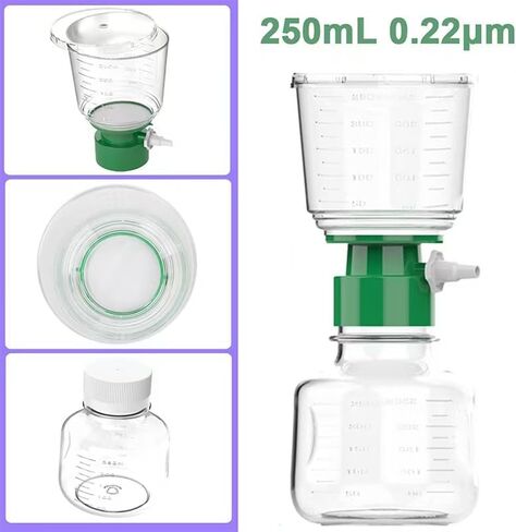 وحدات تصفية فراغية معقمة يمكن التخلص منها سعة 250 مل مع غشاء PES 0.22um (2 قطعة) in Kuwait