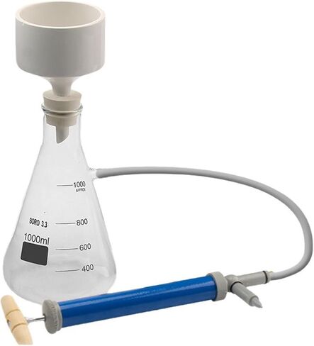 Lab Vacuum Filtration Apparatus Kit, Buchner Funnel Suction Kit with Filtering Flask, Hand Vacuum Pump and Buchner Funnel, for School Physics Educational and Chemical Lab Research in Kuwait