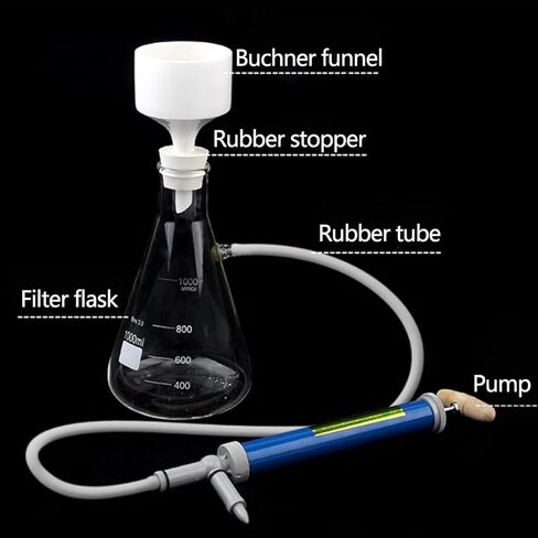 Lab Vacuum Filtration Apparatus Kit, Buchner Funnel Suction Kit with Filtering Flask, Hand Vacuum Pump and Buchner Funnel, for School Physics Educational and Chemical Lab Research in Saudi Arabia