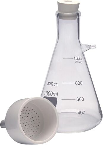 Lab Vacuum Filtration Apparatus Kit, Buchner Funnel Suction Kit with Filtering Flask, Hand Vacuum Pump and Buchner Funnel, for School Physics Educational and Chemical Lab Research in Kuwait
