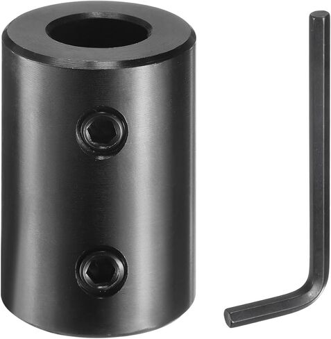uxcell Shaft Coupling, 1/2" Bore 1" OD 1-1/2" Length Black Oxide Plated Steel Rigid Coupling with Hex Wrench for 3D Printers Motor Wheel (2 Screws Each Piece) in Saudi Arabia