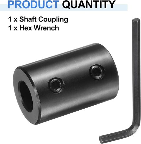 uxcell Shaft Coupling, 1/2" Bore 1" OD 1-1/2" Length Black Oxide Plated Steel Rigid Coupling with Hex Wrench for 3D Printers Motor Wheel (2 Screws Each Piece) in Saudi Arabia