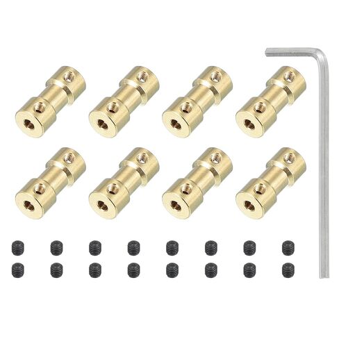 patikil النحاس رمح اقتران مشترك 3mm إلى 3mm، 8 قطع المحرك رمح مقرنة تمديد موصل جامدة كم محول نقل مشترك مع مسامير لrc إطارات السيارات رمح المحرك in Saudi Arabia