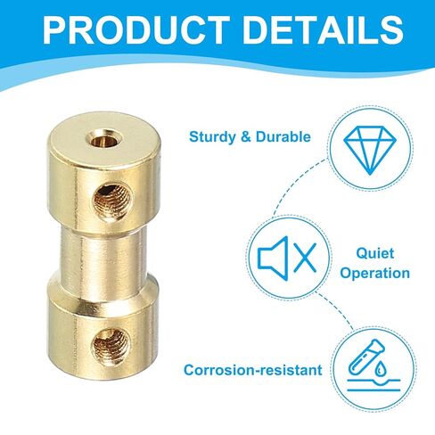 patikil النحاس رمح اقتران مشترك 3mm إلى 3mm، 8 قطع المحرك رمح مقرنة تمديد موصل جامدة كم محول نقل مشترك مع مسامير لrc إطارات السيارات رمح المحرك in Saudi Arabia