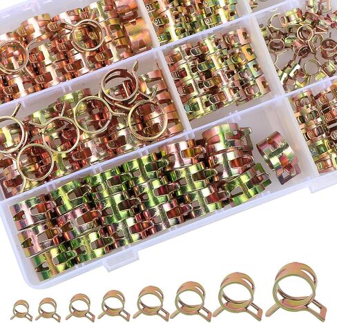 الربيع الفرقة نوع خط الوقود سيليكون خرطوم فراغ أنابيب المياه المشبك الضغط المنخفض أنبوب الهواء المشابك السحابة مجموعة متنوعة 8 أحجام 160 قطعة in Kuwait