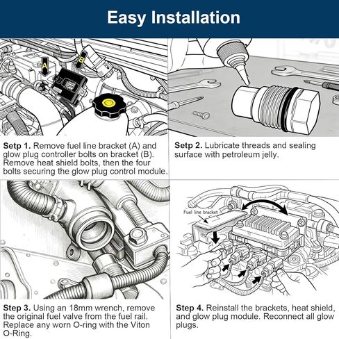 قابس صمام سكة الوقود البديل مع حلقة فيتون O، صمام تخفيف الوقود عالي الضغط لدوراماكس 6.6 لتر و6.7 كمون ديزل in Kuwait