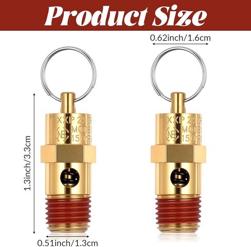 Brass Safety Valve Air Compressor Pressure Relief Valve 1/4" NPT 150 PSI 58 SCFM Air Compressor Relief Pressure Safety Valves NPT Threaded Part for Air and Water Discharge in Saudi Arabia
