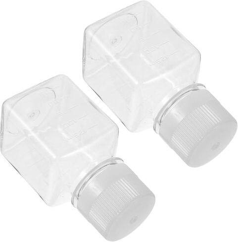 2 قطعة زجاجات المصل البلاستيكية قوارير ضيقة الفم للاستخدام المختبري ختم زجاجات عينات من التسرب تصميم للتخزين الآمن in Kuwait