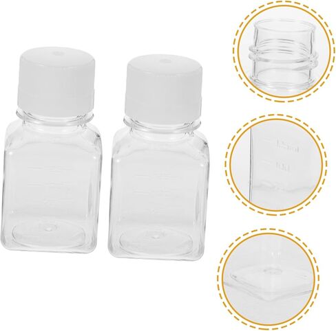 2 قطعة زجاجات المصل البلاستيكية قوارير ضيقة الفم للاستخدام المختبري ختم زجاجات عينات من التسرب تصميم للتخزين الآمن in Kuwait