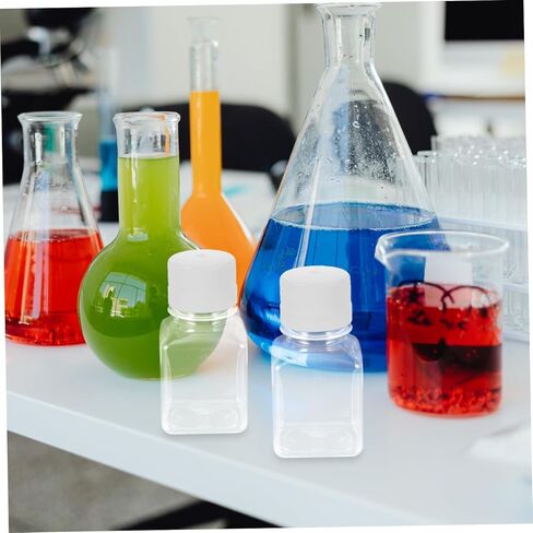 2 قطعة زجاجات المصل البلاستيكية قوارير ضيقة الفم للاستخدام المختبري ختم زجاجات عينات من التسرب تصميم للتخزين الآمن in Kuwait