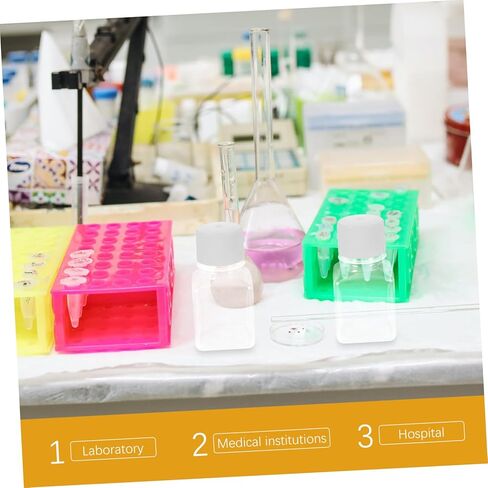 2 قطعة زجاجات المصل البلاستيكية قوارير ضيقة الفم للاستخدام المختبري ختم زجاجات عينات من التسرب تصميم للتخزين الآمن in Kuwait