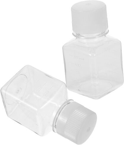 Luxshiny 125ML Plastic Graduated Serum Vial Bottles 2pcs Narrow Mouth Reagent Containers for Laboratory Use for Sample Storage and Dispensing in Kuwait