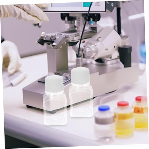 Luxshiny 125ML Plastic Graduated Serum Vial Bottles 2pcs Narrow Mouth Reagent Containers for Laboratory Use for Sample Storage and Dispensing in Kuwait