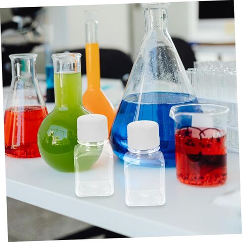 Luxshiny 125ML Plastic Graduated Serum Vial Bottles 2pcs Narrow Mouth Reagent Containers for Laboratory Use for Sample Storage and Dispensing in Kuwait