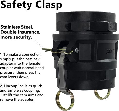 3 Inch Camlock Fittings Type A & D Polypropylene Cam and Groove Hose Fitting Kit with 3" Male & Female Camlock x 3" NPT Female, Cam and Groove Hose Couplings in Kuwait