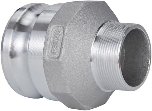 Aluminum Type FR Camlock Fitting, 3" Male Adapter x 2" Male Thread in Saudi Arabia