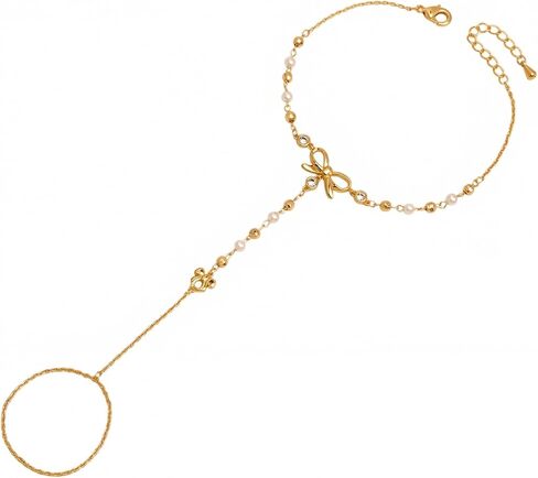 Gold Hand Chain Ring Slave Bracelets for Woman, Dainty Slave Bracelets Summer Beach Jewelry Gift. in Saudi Arabia