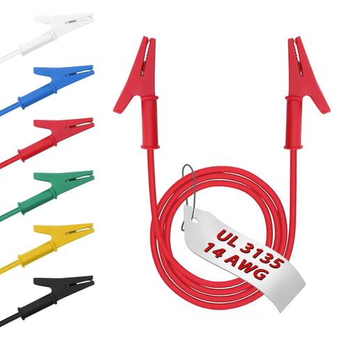 14 Gauge 6pcs/3.3Ft Alligator Clips Electrical with Wires UL3135,6 Colors Heavy Duty Silicone Test Leads Set Jumper Wires Kit for Testing in Kuwait
