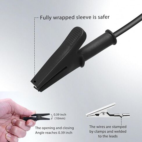 14 Gauge 6pcs/3.3Ft Alligator Clips Electrical with Wires UL3135,6 Colors Heavy Duty Silicone Test Leads Set Jumper Wires Kit for Testing in Kuwait