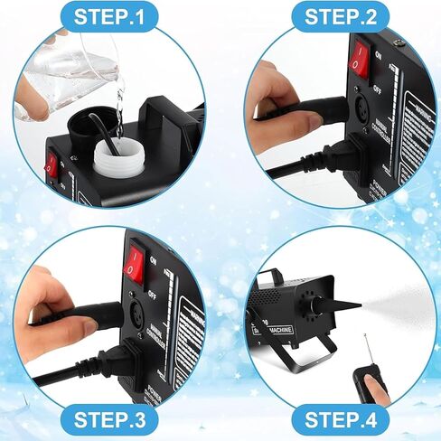 Snow Machine, Snowflake Maker, with Remote Control, Dual Handles, and 1L Tank, for Indoor/Outdoor Use in Christmas, Weddings, Parties, and Photography in Kuwait