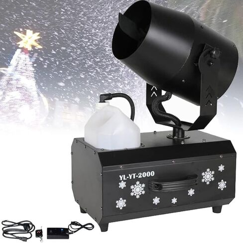 Control Snow Machine, Shaking Head Snowflake Machine, Portable 180° Swing Snow Machine with Flight Case/Remote Control, Suitable for Weddings, Parties in Kuwait